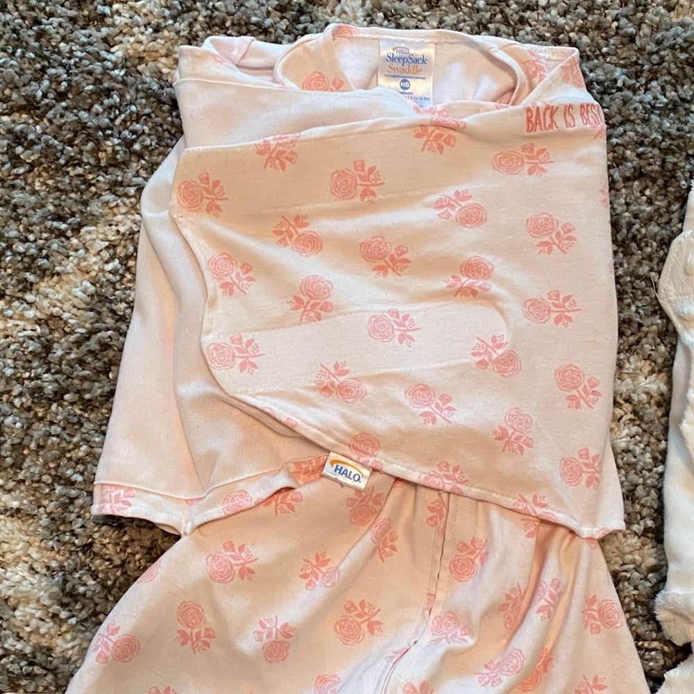 Halo sleep sack swaddle newborn size pink rose